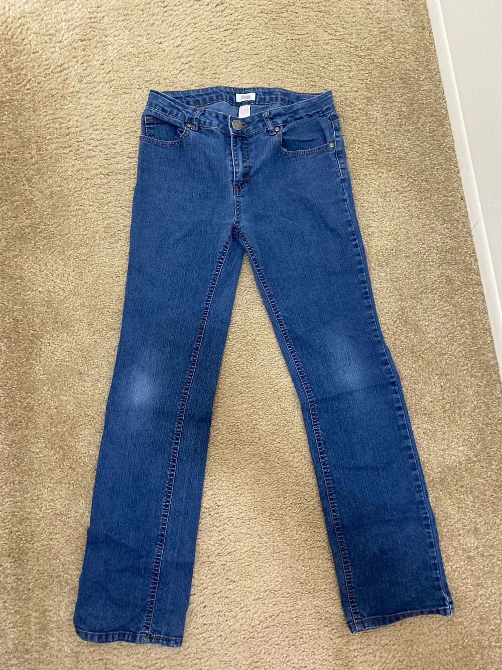 Y2K Vintage Circo Girls Size 16 Dark Wash Adjustable Waist Straight Leg Jeans
